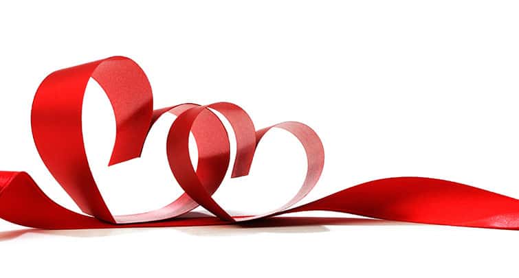 ribbons forming heart symbols