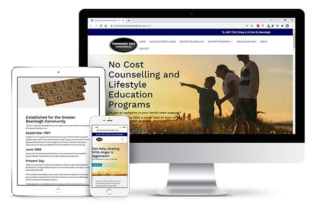 Counsellor Website for Community Care Beenleigh