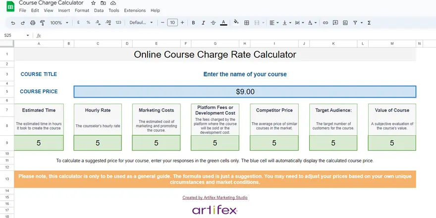 Course Pricing Calculator